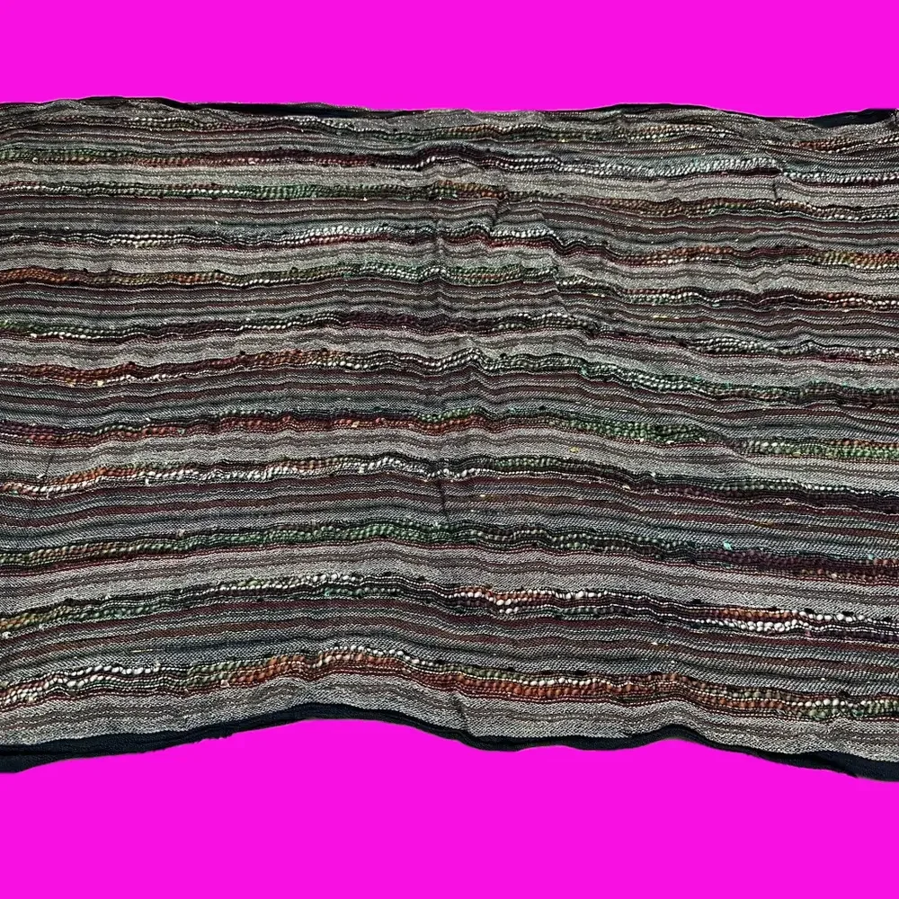 Ladies blue/multi/metallic copper infinity scarf. Length 66, width 22 3/4.